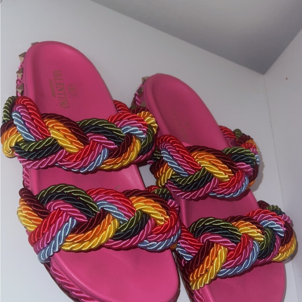 Valentino Multicolor Braided Sandals